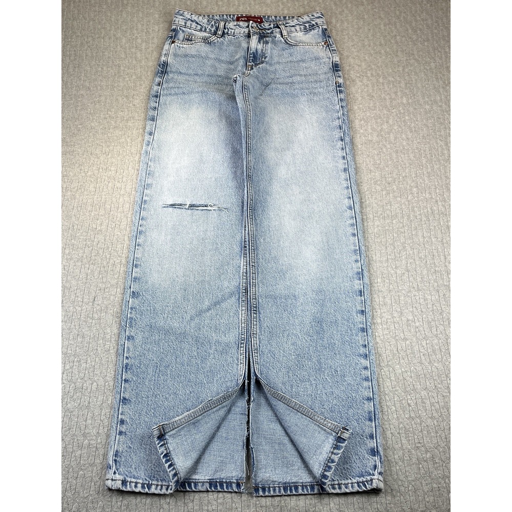 Zara Baggy Wide Leg Jeans New With Out Tags Women 0/27X33 high rise Blue Hip Hop